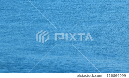 Blue Sea And Sky Horizon. Blue Tones Water Waves Surface As Background. Still. 116864999