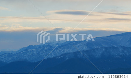 Beautiful And Peaceful Sunrise In Mountains. Landscape Colorful Sky At Sunrise. Beautiful And Peaceful Sunrise In Mountains. Landscape Colorful Sky At Sunrise. 116865614