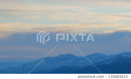 Beautiful Sunrise Over Mountains. Sun Gold Lighting Under Vibrant Colorful Morning Sky In Mountains. Beautiful Sunrise Over Mountains. Sun Gold Lighting Under Vibrant Colorful Morning Sky In Mountains. 116865615