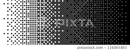 Fading bitmap gradient texture. Black and white dither pattern background. Abstract pixelated glitchy pattern. 8 bit video game screen wallpaper. Vanishing pixel art retro backdrop. Vector halftone Fading bitmap gradient texture. Black and white dither pattern background. Abstract pixelated glitchy pattern. 8 bit video game screen wallpaper. Vanishing pixel art retro backdrop. Vector halftone 116865863