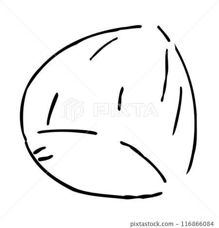 Stylish hand-drawn illustration of chestnuts to brighten up autumn (line drawings only) 116866084