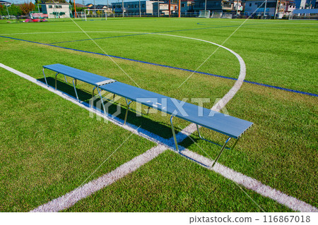 Well-maintained soccer field soccer field soccer field soccer fresh greenery 116867018