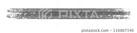 Grunge tire track, wheel braking marks. Truck, car or motorcycle tread pattern silhouette. Auto race, motorsport, speed racing design element. Vector illustration Grunge tire track, wheel braking marks. Truck, car or motorcycle tread pattern silhouette. Auto race, motorsport, speed racing design element. Vector illustration 116867140
