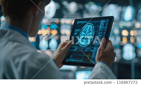 Bio technology by using AI datum machine for CT Scan and analysis. Datum futuristic healthcare concepts. Bio technology by using AI datum machine for CT Scan and analysis. Datum futuristic healthcare concepts. 116867272