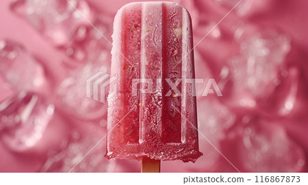 Popsicle ice cream. Frozen ice refreshment for summer. 116867873