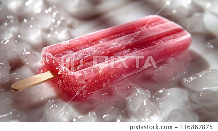 Popsicle ice cream. Frozen ice refreshment for summer. 116867875