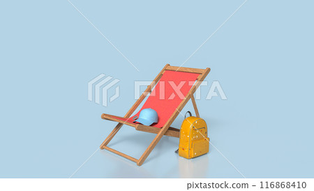 The Beach chair for summer or travel concept 3d rendering. The Beach chair for summer or travel concept 3d rendering. 116868410