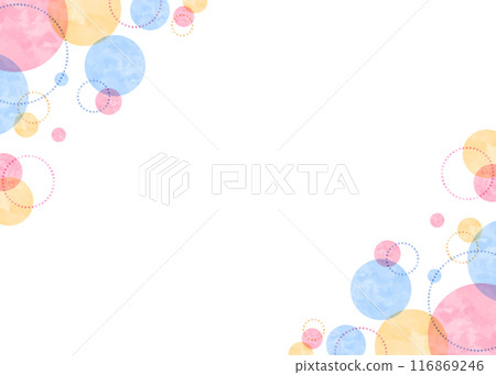 Circular pattern pop frame, watercolor, round design background 116869246