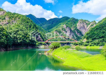 福岡縣八女市夏季日向神峽和心岩 福岡縣八女市夏季日向神峽和心岩 116869311