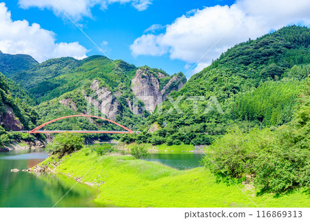 Hyugagami Gorge and Heart Rock in Summer, Yame City, Fukuoka Prefecture 116869313