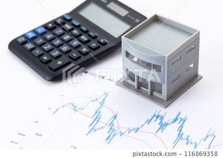 股票指數表和公司辦公大樓 116869358