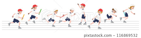 運動會_接力賽_小學生 運動會_接力賽_小學生 116869532