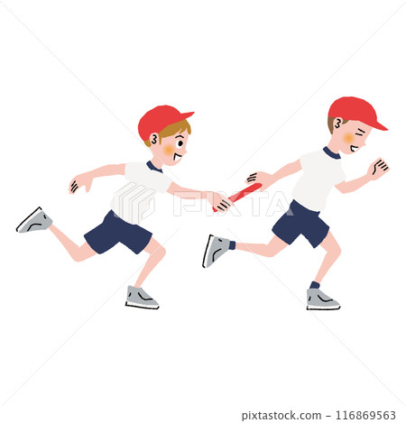 Sports day_relay_elementary school_baton 116869563