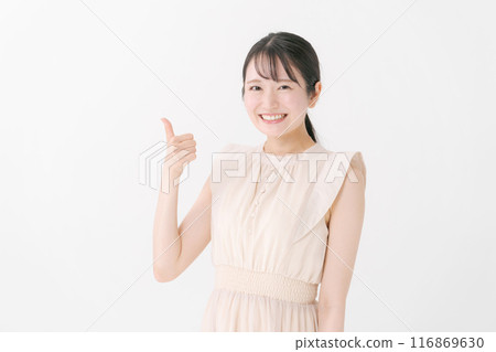 Young woman wearing a dress 116869630
