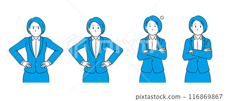Angry business person (female) illustration material Angry business person (female) illustration material 116869867