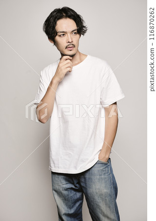 Portrait of a young man on a white background Portrait of a young man on a white background 116870262