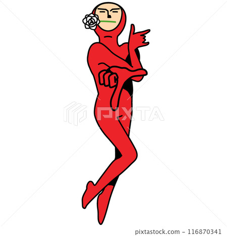 A person in full body tights striking a graceful pose A person in full body tights striking a graceful pose 116870341