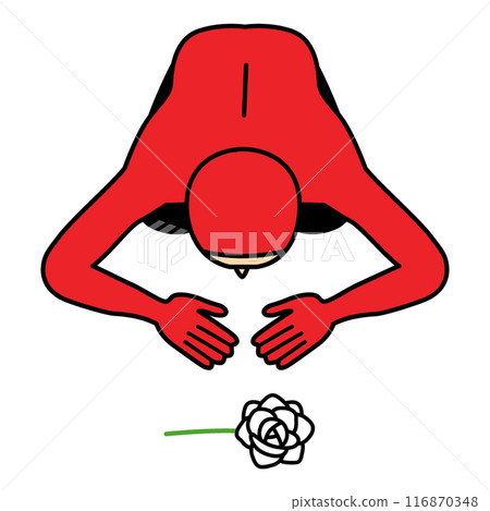 A person in full body tights kneeling 116870348