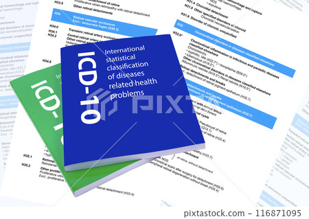 Two book of ICD-10 diseases classification manuals and document. Two book of ICD-10 diseases classification manuals and document. 116871095