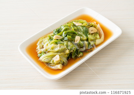 Stir fried Iceberg lettuce with Oyster sauce Stir fried Iceberg lettuce with Oyster sauce 116871925