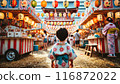 A boy walking through a summer festival in a yukata 116872022