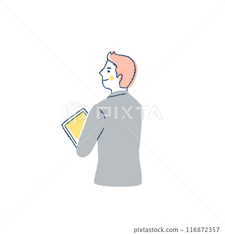 持有平板電腦設備的後視商務人士 116872357