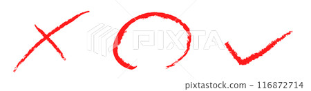 Set of red crosses/circles/check marks 116872714