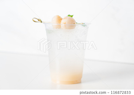 lychee with soda in glass lychee with soda in glass 116872833