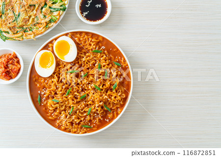 Korean instant noodles with egg 116872851