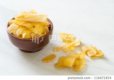 Banana Chips - fried or baked sliced banana Banana Chips - fried or baked sliced banana 116872854