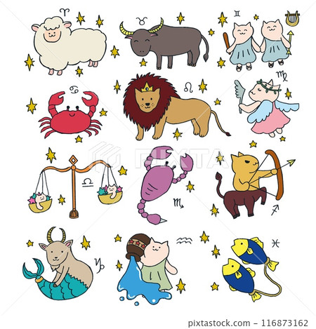 Constellations 12 Constellations Set Horoscope 116873162