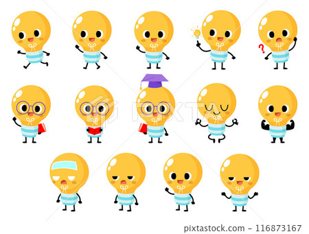 Funny light bulb cartoon, smart lightbulb 116873167