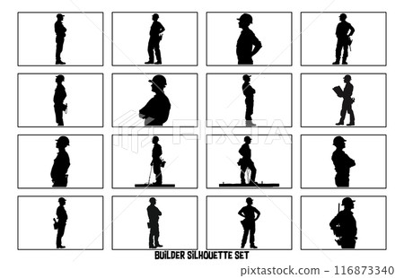 Builder Silhouette - Construction Worker Icon and Clipart Illustration Builder Silhouette - Construction Worker Icon and Clipart Illustration 116873340