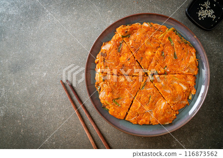 Korean Kimchi pancake or Kimchijeon 116873562