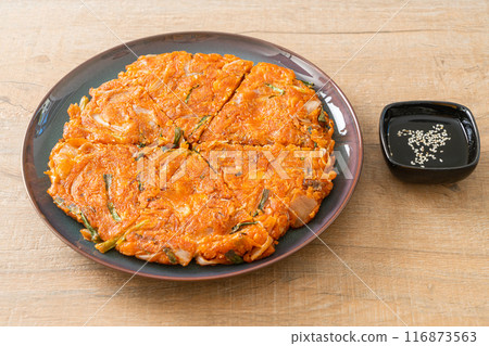 Korean Kimchi pancake or Kimchijeon 116873563