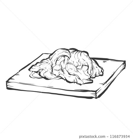 肉末手寫畫筆繪畫風格插畫 116873934