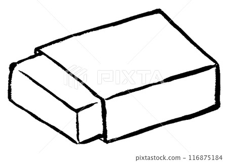 用畫筆觸摸的盒子中黃油的單色線條畫插圖 用畫筆觸摸的盒子中黃油的單色線條畫插圖 116875184
