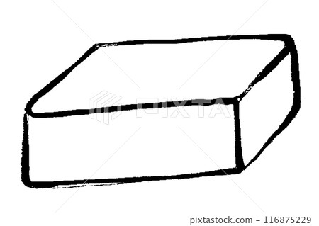 用刷子觸摸黃油的單色線條畫插圖 116875229