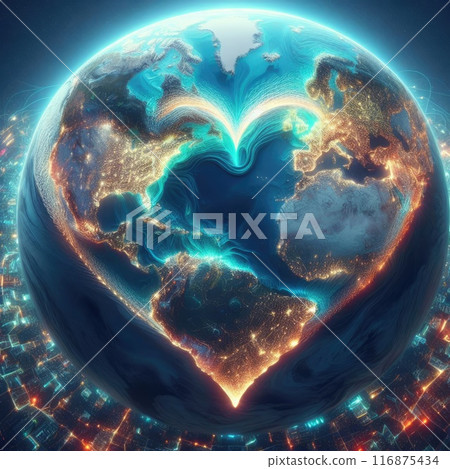 Love Earth theme (Earth day) with Generative AI. 116875434