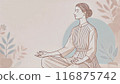 Woman in a relaxing yoga pose in stylish interior 116875742