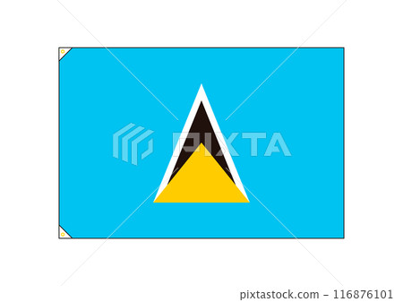 Saint Lucia flag with eyelets Saint Lucia flag with eyelets 116876101