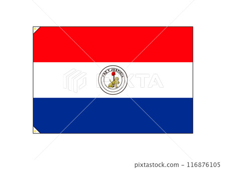 Paraguay flag back with eyelets Paraguay flag back with eyelets 116876105