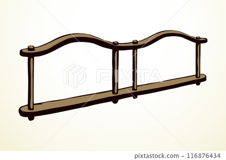 Vector drawing. Old wooden yoke 116876434