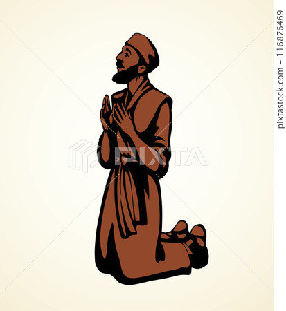 Vector drawing. Jesus heal the man Vector drawing. Jesus heal the man 116876469