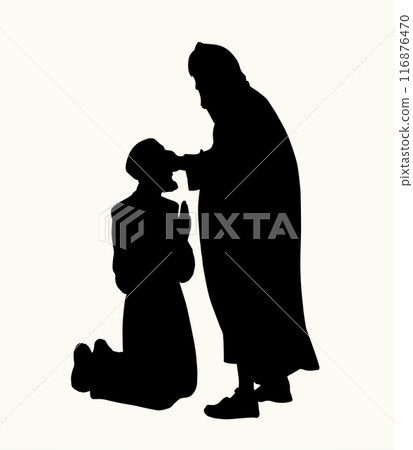 Vector drawing. Jesus heal the man 116876470