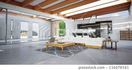 modern living room interior with a big shark modern living room interior with a big shark 116876581