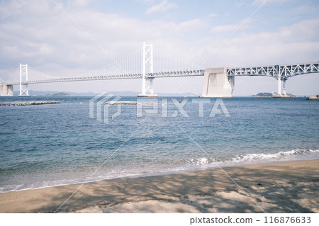 香川縣坂出市薩美島那坎達海灘的風景 116876633