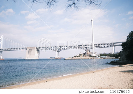 香川縣坂出市薩美島那坎達海灘的風景 116876635