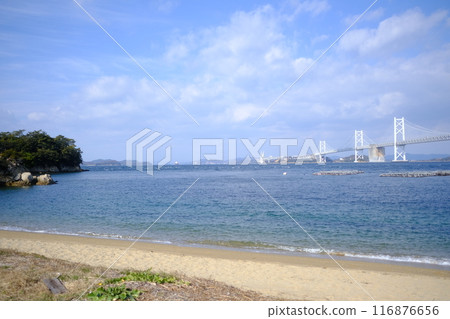 Scenery from Nakanda Beach on Shamijima Island in Sakaide City, Kagawa Prefecture Scenery from Nakanda Beach on Shamijima Island in Sakaide City, Kagawa Prefecture 116876656