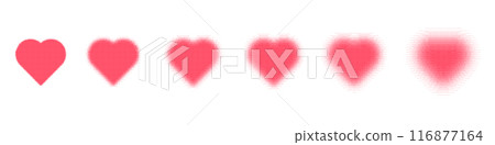 Gothic red heart with grunge texture and halftone gradient. Y2K Gradient dot gothcore style. Flat vector illustration isolated on white background. Gothic red heart with grunge texture and halftone gradient. Y2K Gradient dot gothcore style. Flat vector illustration isolated on white background. 116877164